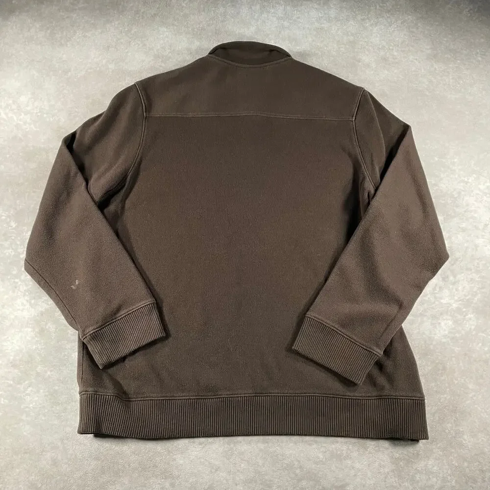 Vintage Perry Ellis Brown Faded Soft Quarter Zip Sweater XL